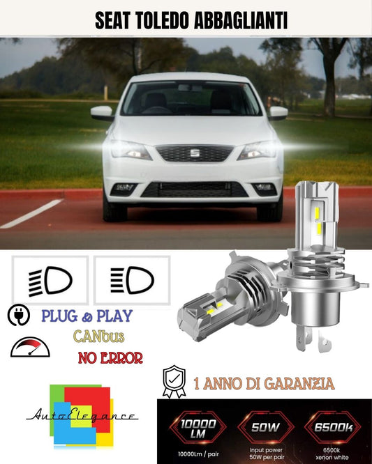 H7 LED KIT FOR SEAT TOLEDO MK4 IV 6000K WHITE 6000 LUMEN CANBUS HIGH BEAM 
