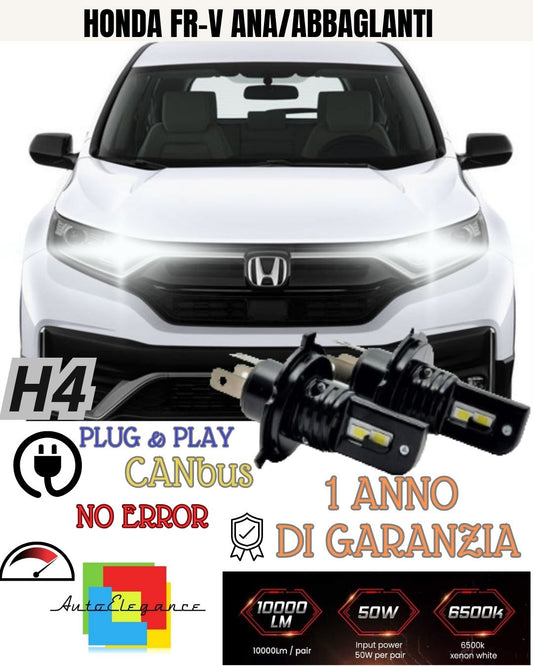 😎😎KIT H4 A LED HONDA FR-V FR V LAMPADE LED H4 6000K XENON BIANCO NO AVARIA😎😎