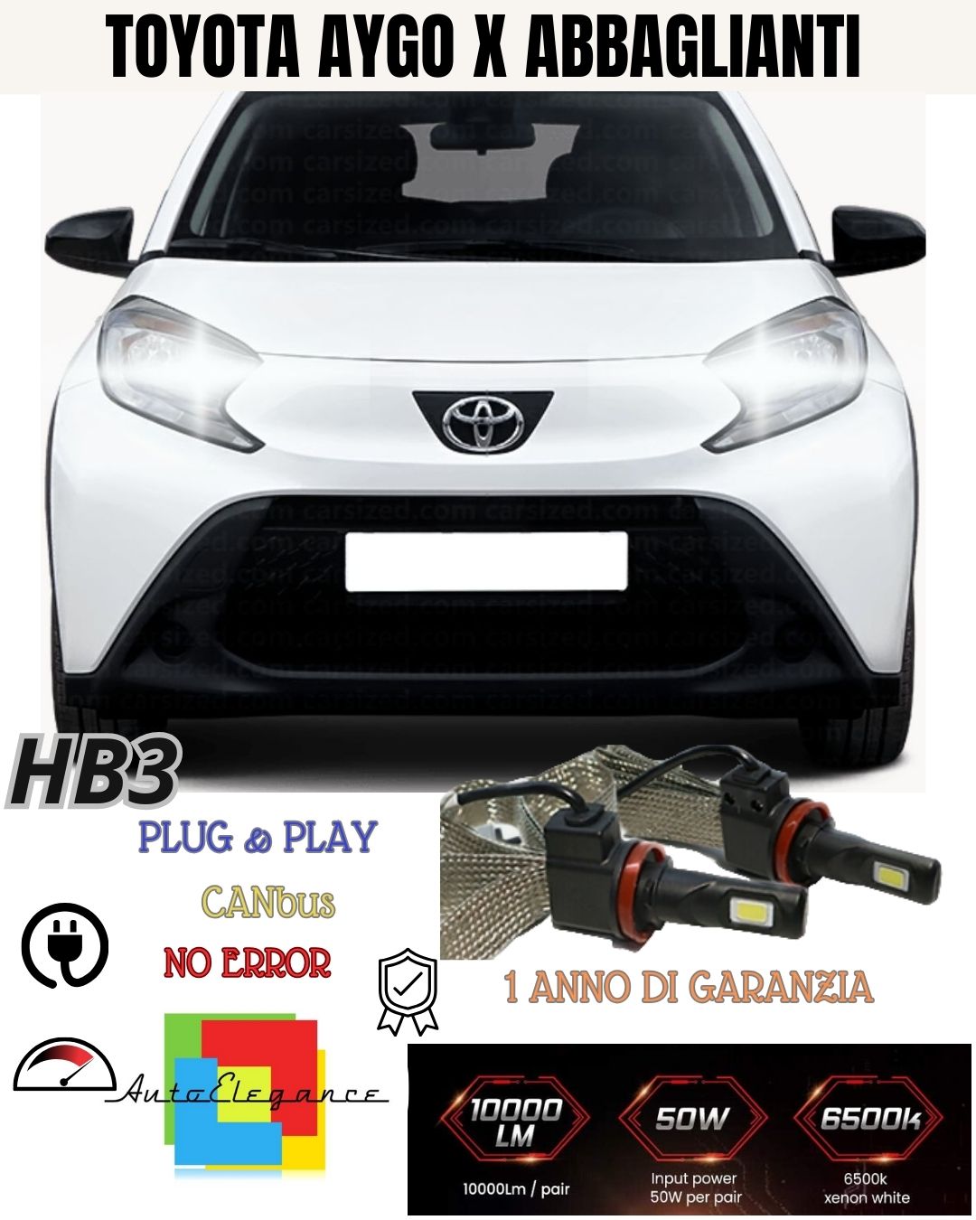 😍😍😍KIT FULL LED H11 ABBAGLIANTI TOYOTA AYGO X 6000K BIANCO CANBUS 6400 LUMEN