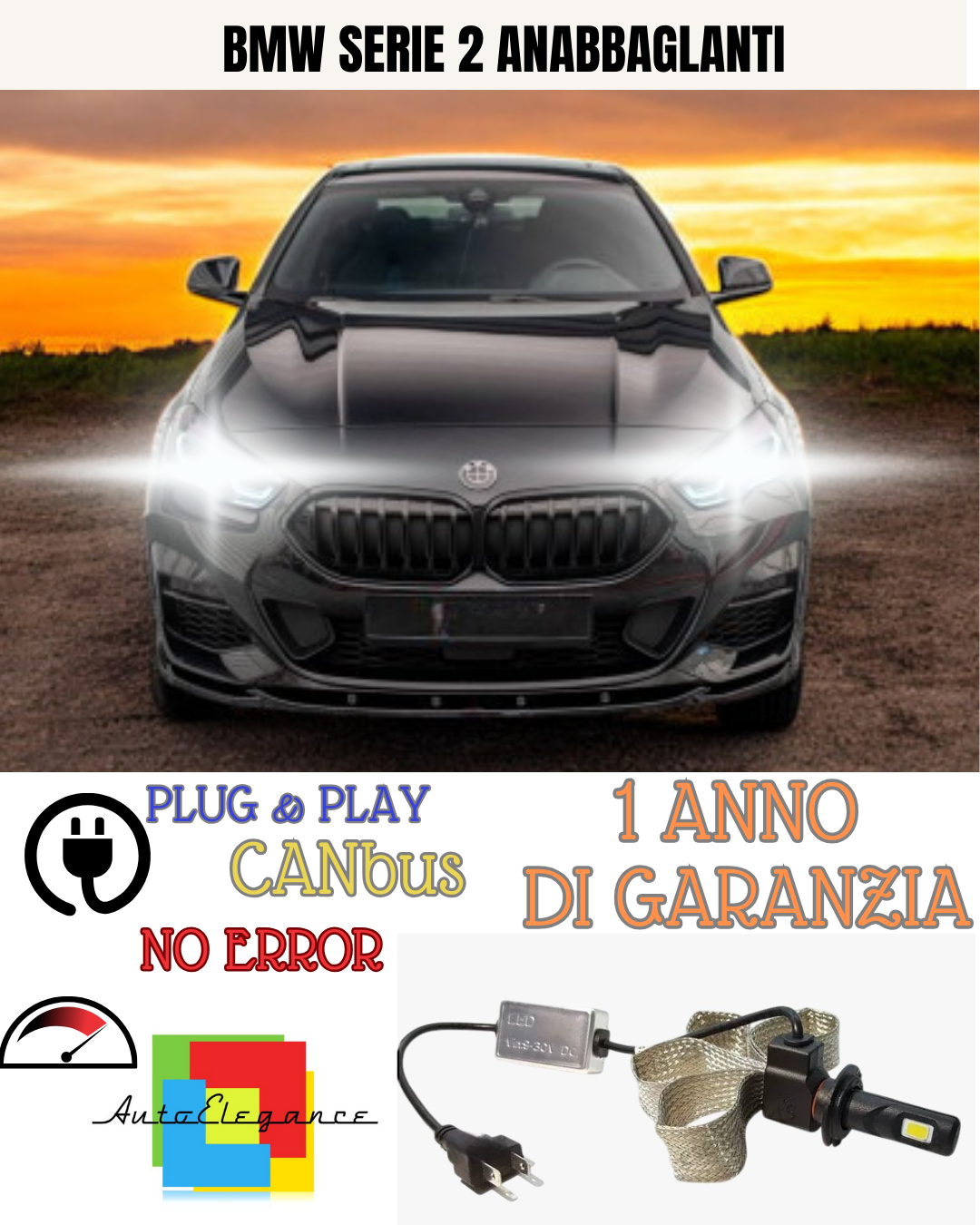 🔥KIT LED  BMW SERIE 2 H7 6000K  BIANCO ANABBAGLIANTI🔥