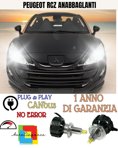 🔥KIT FULL LED ANABBAGLIANTI H7 6000K CANBUS LENTICOLARI 360 PEUGEOT RCZ🔥