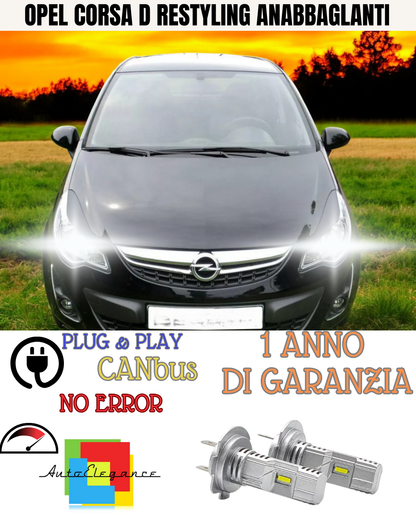 🔥KIT CONVERSIONE LED OPEL CORSA D RESTYLING ANABBAGLIANTI ABBAGLIANTI 🔥