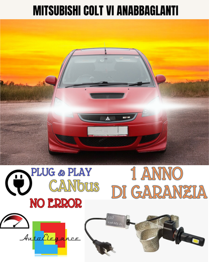 🔥KIT LED  MITSUBISHI COLT VI H7 6000K BIANCO ANABBAGLIANTI🔥