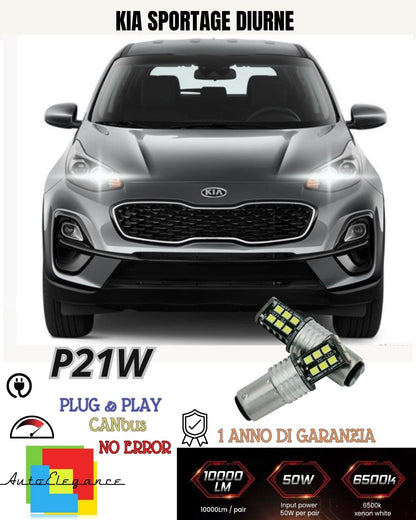 😍COPPIA LUCI DIURNE DRL 15 LED P21W BAY15D CANBUS🔥KIA SPORTAGE MK4 IV🔥6000K🔥
