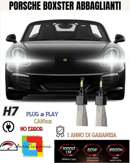 😎😎KIT LED H7 PORSCHE BOXSTER 986 6000K XENON ABBAGLIANTI 6400 LUMEN NO AVARIA