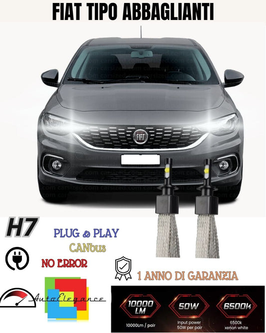LED CONVERSION FIAT TIPO S-DESIGN HACBACK + SW H7 HIGH BEAM FULL CANBUS