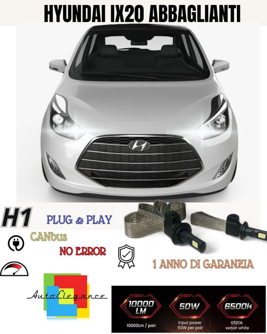 KIT FULL LED HYUNDAI IX20 LAMPADE H7 6000K XENON ABBAGLIANTI CANBUS NO ERROR