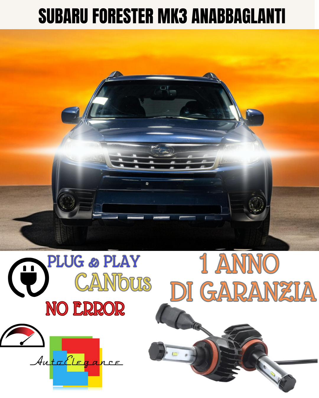 🔥KIT LED SUBARU FORESTER MK3 H11   9800 BIANCO ANABBAGLIANTI🔥