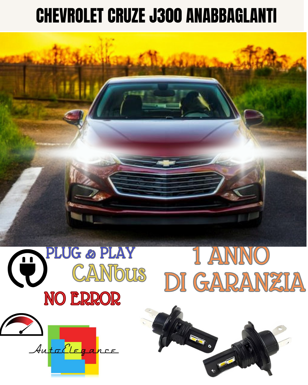 ✨KIT LED CHEVROLET CRUZE J300 H4 6000K  8000 LUMEN  ANABBAGLIANTI ABBAGLIANTI ✨