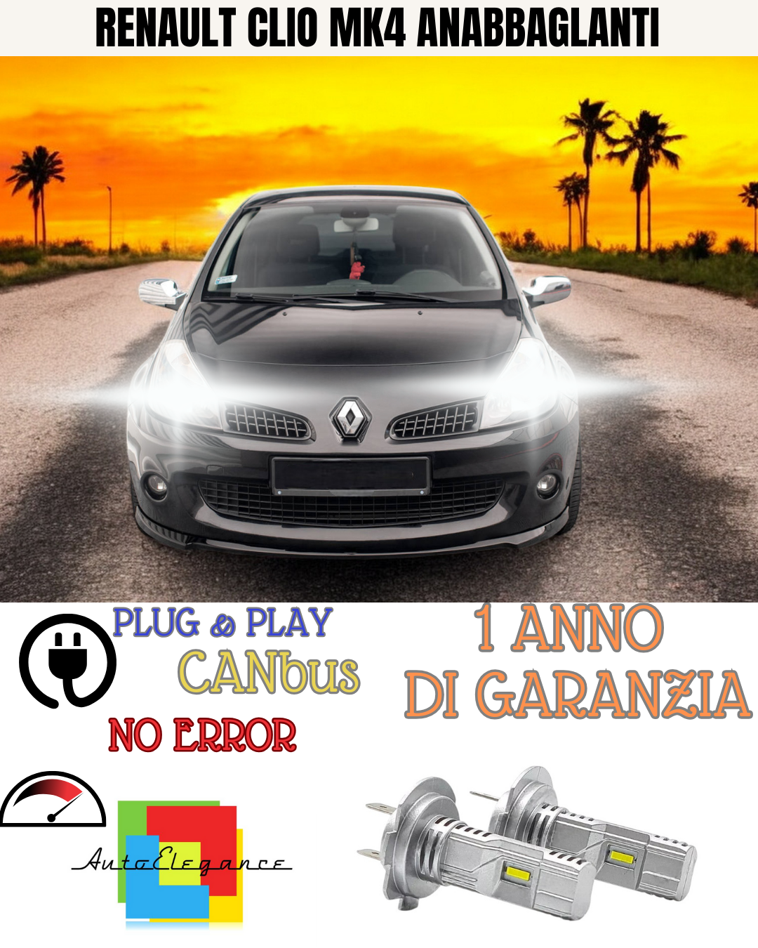 🔥KIT LED RENAULT CLIO MK4 H7 6000K BIANCO ANABBAGLIANTI 🔥