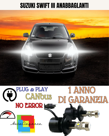 🔥KIT BI-LED H4 SUZUKI SWIFT III 18000 6000K ANABBAGLIANTI🔥