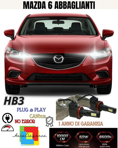 😍KIT LAMPADE CANBUS HB4 ABBAGLIANTI LED 6400 LM 6000K PER MAZDA 6 MK2 NO ERROR