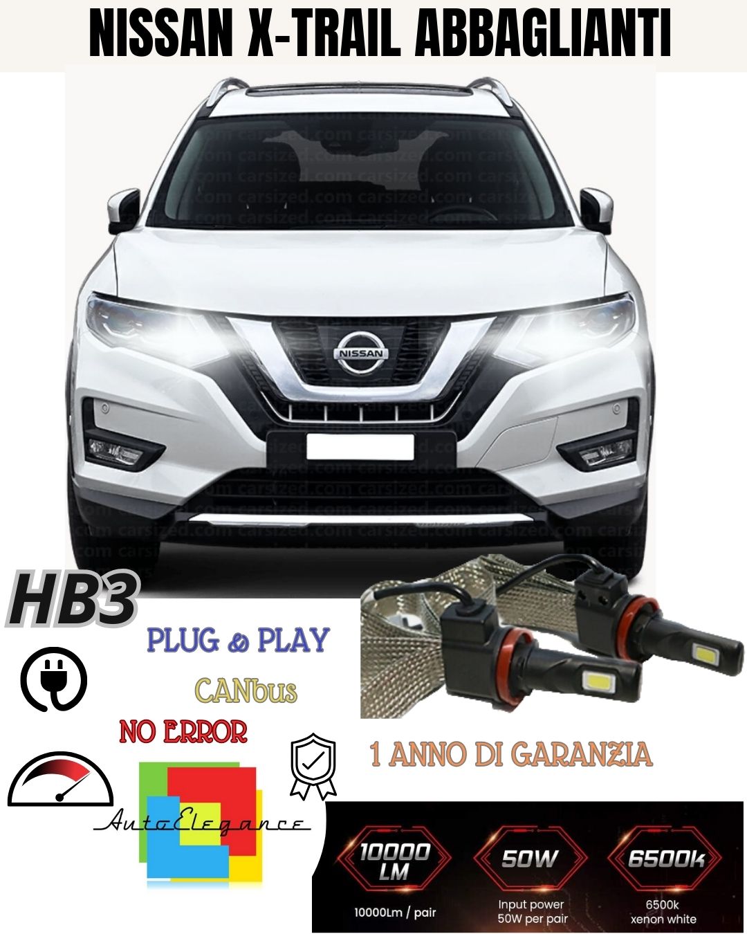 LED HIGH BEAM LAMPS FOR NISSAN X-TRAIL T32 H9 LED LAMPS NO LIGHT FAILURE 