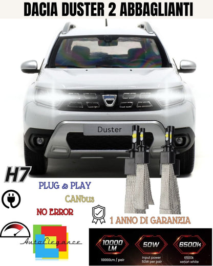 😎😎KIT LED H7 DACIA DUSTER 2 RESTYLING 6000K NO AVARIA ABBAGLIANTI 6400 LUMEN😎