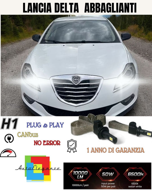 2X H7 LED LAMPS FOR LANCIA DELTA HIGH BEAM 6000K INSTANT ON 6400LM
