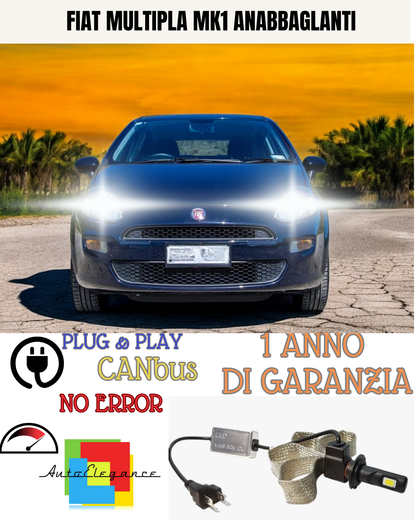 ✨KIT LED FIAT MULTIPLA MK1 H7 6000K   ANABBAGLIANTI ✨