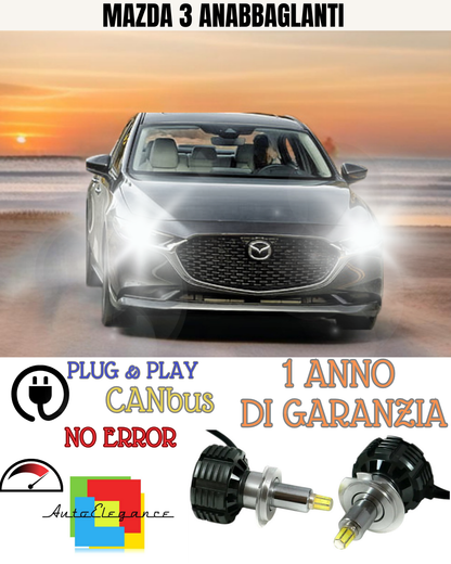🔥KIT FULL LED ANABBAGLIANTI H7 6000K CANBUS LENTICOLARI 360 MAZDA 3🔥