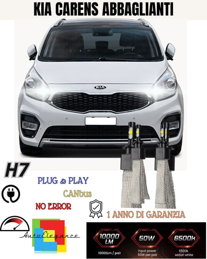 🔥🔥KIT FULL LED KIA CARENS IV LAMPADE LED H7 6000K XENON ABBAGLIANTI NO AVARIA