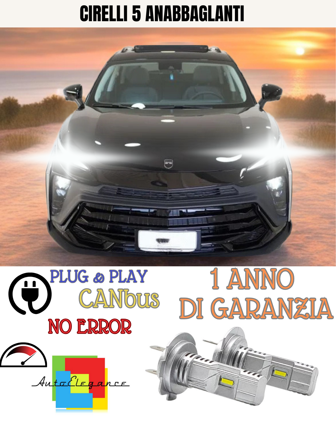 ⭐KIT LED CIRELLI 5 H7 6000K BIANCO ANABBAGLIANTI ⭐