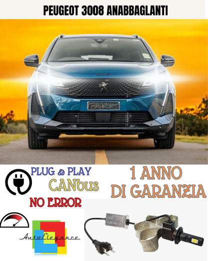 ✨KIT LED PEUGEOT 3008 H7 6000K  BIANCO  ANABBAGLIANTI✨