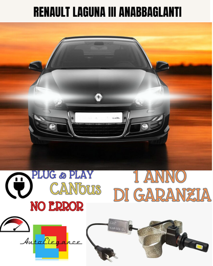 ✨KIT LED H7 RENAULT LAGUNA III 6000K  BIANCO ANABBAGLIANTE ✨