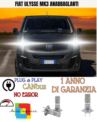 ✨CONVERSIONE LED ANABBAGLIANTE + ABBAGLIANTE FIAT ULYSSE MK3 6000K BIANCO✨