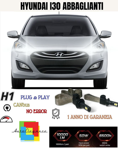KIT FULL LED HYUNDAI I30 MK2 LAMPADE H7 6000K XENON ABBAGLIANTI CANBUS NO ERROR