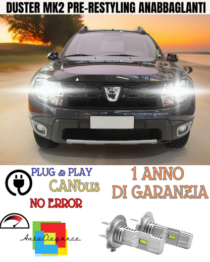 🔥KIT LED DACIA DUSTER MK2 PRE-RESTYLING H7 6000K BIANCO ANABBAGLIANTI 🔥