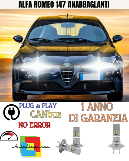 🔥KIT FULL LED ALFA ROMEO 147 H7 6000K BIANCO ANABBAGLIANTI 🔥