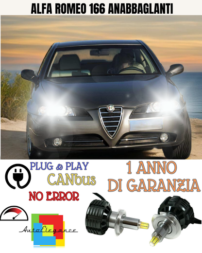 🔥KIT FULL LED ANABBAGLIANTI H7 6000K CANBUS LENTICOLARI 360 ALFA ROMEO 166🔥