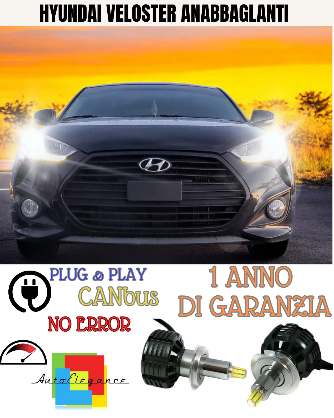 🔥FULL LED LOW BEAM KIT H7 6000K LED CANBUS FOR HYUNDAI 360 LENTICULARS 🔥
