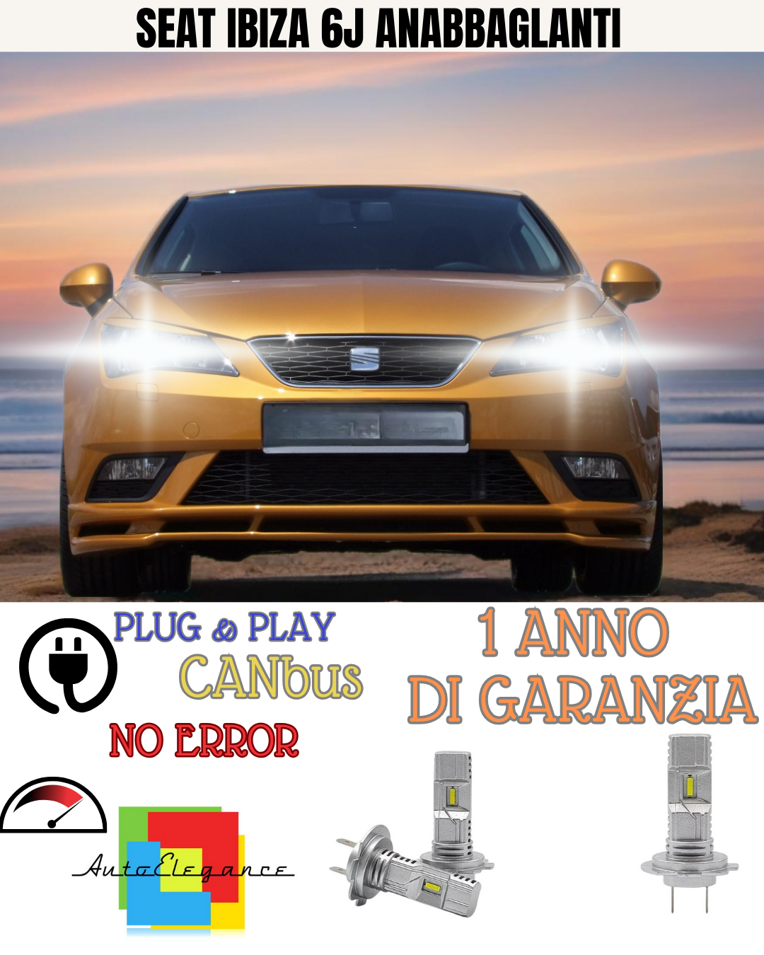 🔥KIT  LED SEAT IBIZA 6J 6000K BIANCO ANABBAGLIANTI 🔥