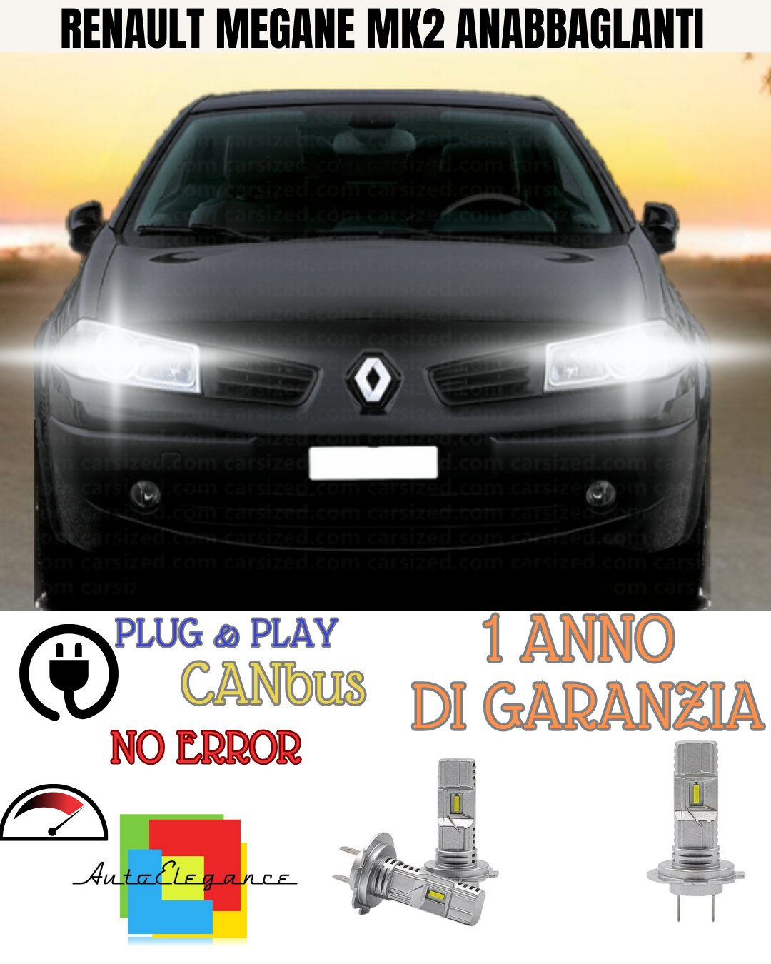 🔥KIT FULL LED RENAULT MEGANE MK2 H7 6000K BIANCO ANABBAGLIANTI 🔥