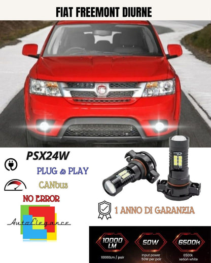 🥰 COPPIA LAMPADE FENDINEBBIA PSX24W LED CANBUS 😍 FIAT FREEMONT 6000K NO ERROR