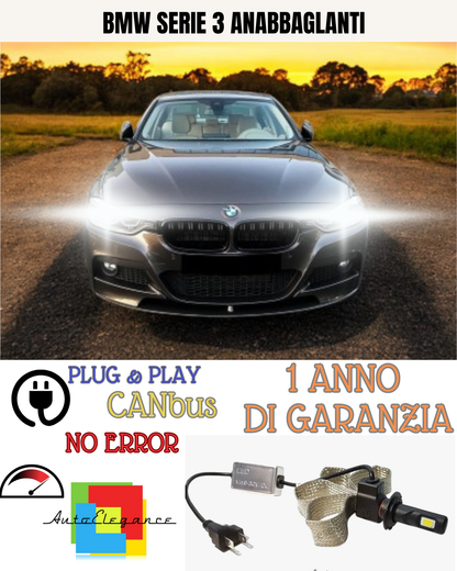 🔥KIT LED BMW SERIE 3 GT F34 H7 6000K 6400 LUMEN BIANCO ANABBAGLIANTI🔥