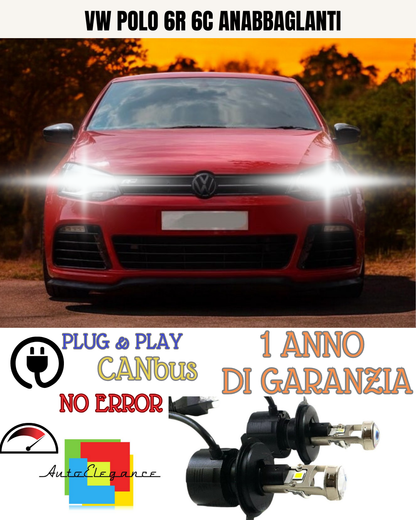 🔥KIT BI-LED H4 VW POLO 6R 6C 18000 6000K ANABBAGLIANTI🔥