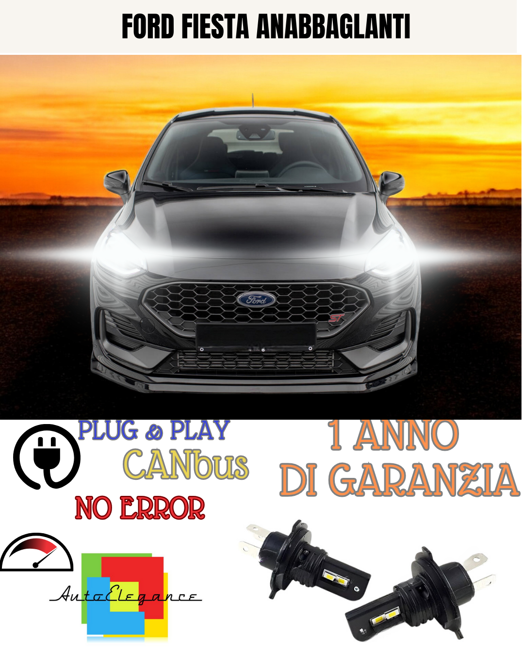 ✨KIT LED FORD FIESTA MK5 H4 8000 LUMEN  ANABBAGLIANTI ABBAGLIANTI ✨