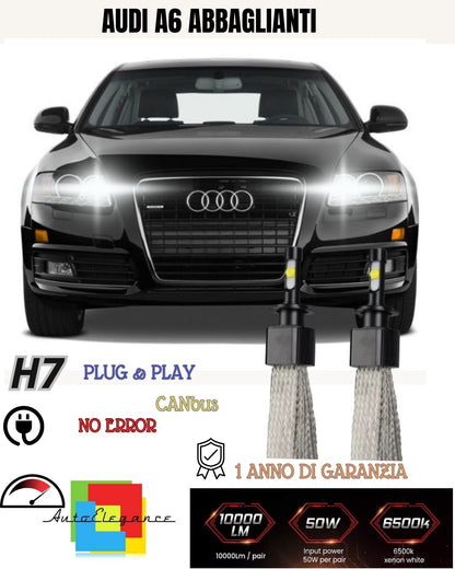 H7 LED KIT AUDI A6 C5 UP TO 2001 6000K WHITE HIGH BEAM 6400 LUMEN NO FAILURE