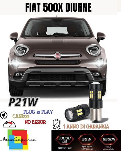 PAIR OF DAYTIME LIGHTS DRL 135 LED P21W CANBUS FIAT 500X up to 2016 6000K WHITE 