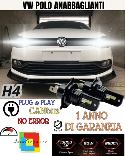 😲😲KIT H4 A LED PER VOLKSWAGEN POLO 6C 6R LAMPADE LED H4 6000K XENON NO AVARIA