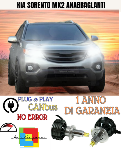 🔥KIT FULL LED ANABBAGLIANTI H7 6000K CANBUS LENTICOLARI 360 KIA SORENTO MK2🔥