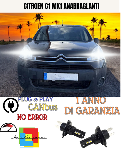 ✨KIT LED CITROEN C1 MK1  H4 6000K  8000 LUMEN  ANABBAGLIANTI ABBAGLIANTI ✨
