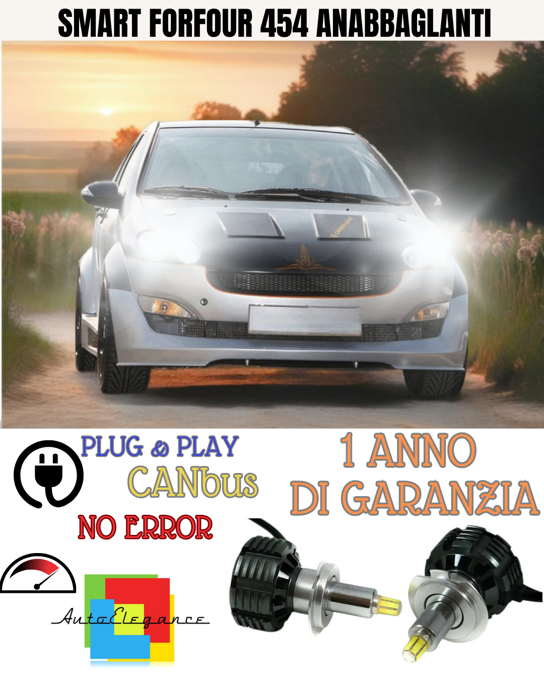🔥KIT FULL LED ANABBAGLIANTI H7 6000K LED CANBUS PER LENTICOLARI360 SMART 454🔥