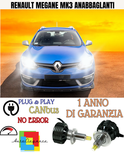 🔥KIT FULL LED ANABBAGLIANTI H7 6000K LED CANBUS PER LENTICOLARI 360 RENAULT 🔥