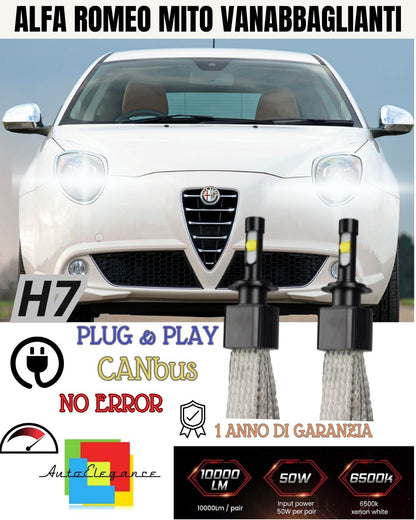 🔥🔥🔥🔥KIT LED H7 ALFA ROMEO MITO 6000K XENON NO AVARIA ABBAGLIANTI 6400 LUMEN