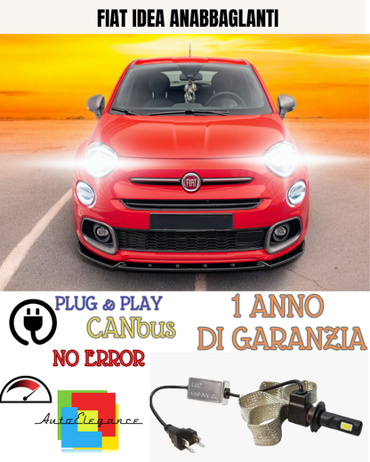 🔥KIT LED FIAT IDEA H7 6000K 6400 LUMEN ANABBAGLIANTI🔥