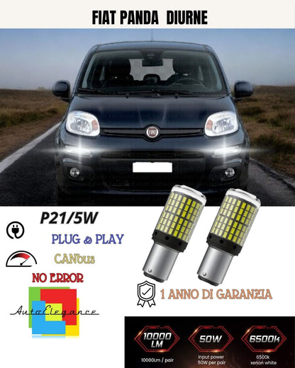 🥰COPPIA LUCI DIURNE DRL 15 LED BAY15D P21/5W😍FIAT PANDA 2012 6000K CANBUS 😍