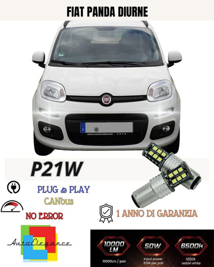 😍COPPIA LAMPADE DIURNE POSIZIONE DRL 24 LED BAY15D❤️‍❤FIAT PANDA 3 HYBRID 6000K