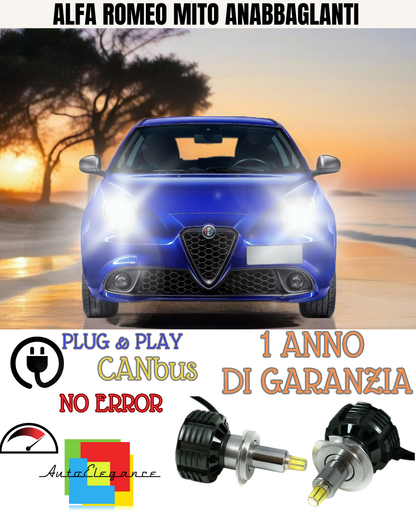 🔥KIT FULL LED ANABBAGLIANTI H7 6000K CANBUS LENTICOLARI 360 ALFA ROMEO MITO🔥