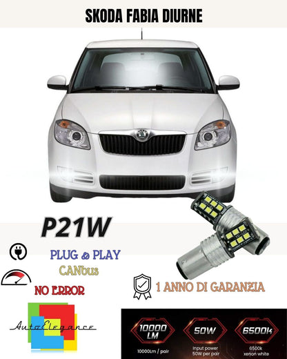 ❤️‍🔥❤️‍🔥COPPIA LAMPADE DIURNE DRL 15 LED P21W CANBUS SKODA FABIA 6000K CANBUS❤